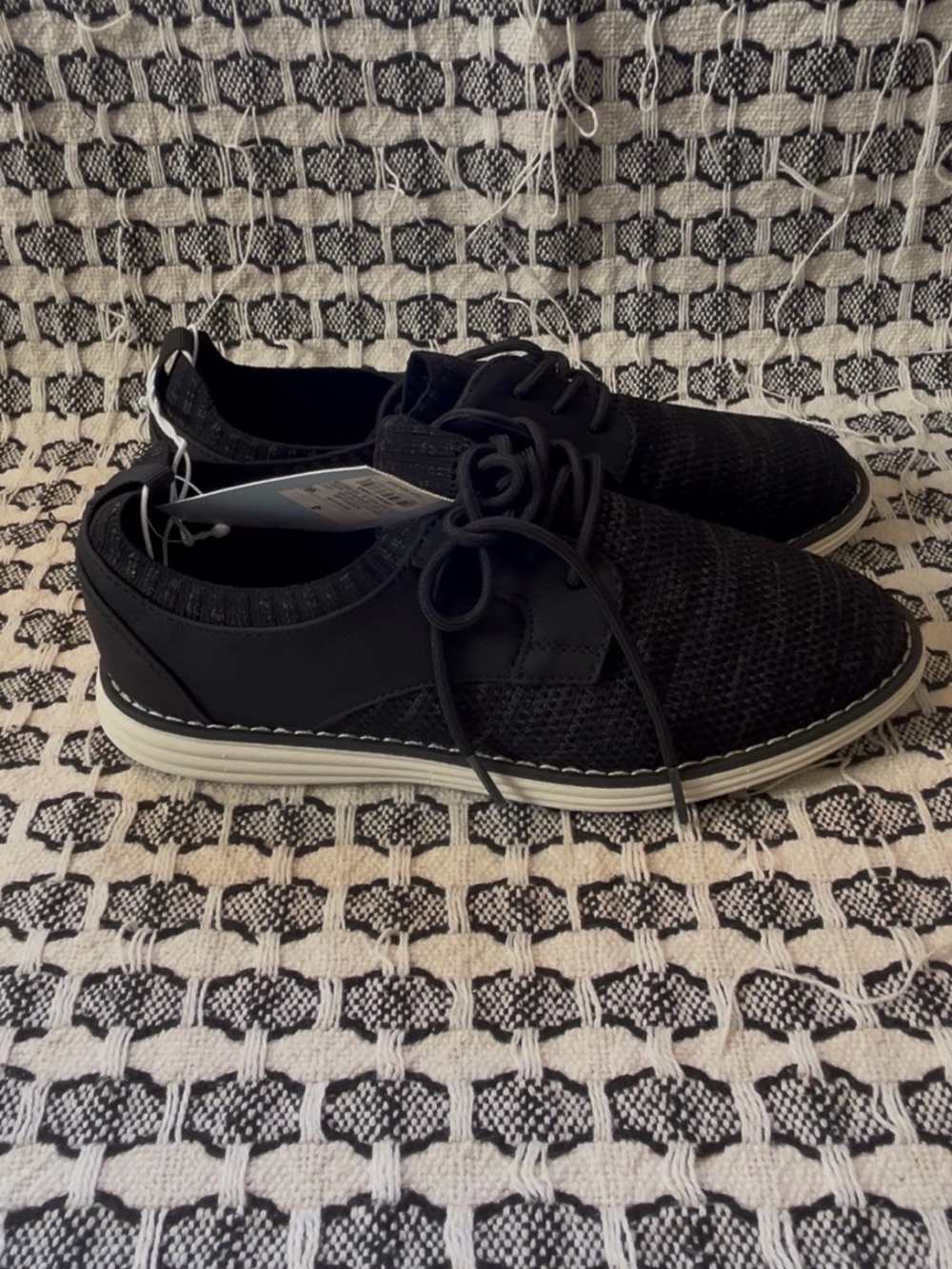 Cat & Jack Elijah Boys Black Knit Oxford Dress Shoes Size 4 NWT - Picture 6 of 7